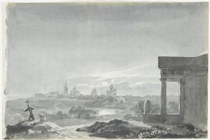 Die Stadt Gluchow von Norden bei Mondschein, um 1812