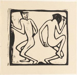 Zwei Tanzende (Blatt 11 in: Bauhaus-Drucke. 5te Mappe), um 1913 (1923)