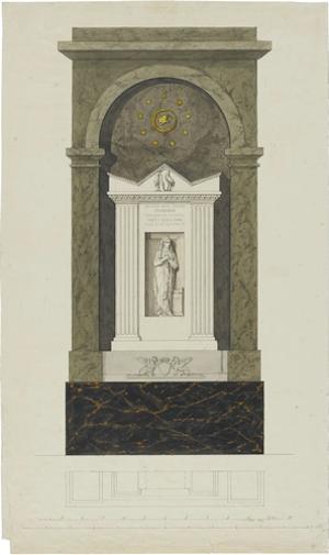 Wandgrabmal, Ansicht und Grundriss, (1816)