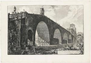 Veduta del Ponte Molle sul Tevere due miglia lontan da Roma (in: Vedute di Roma), um 1764-65 (um 1780)