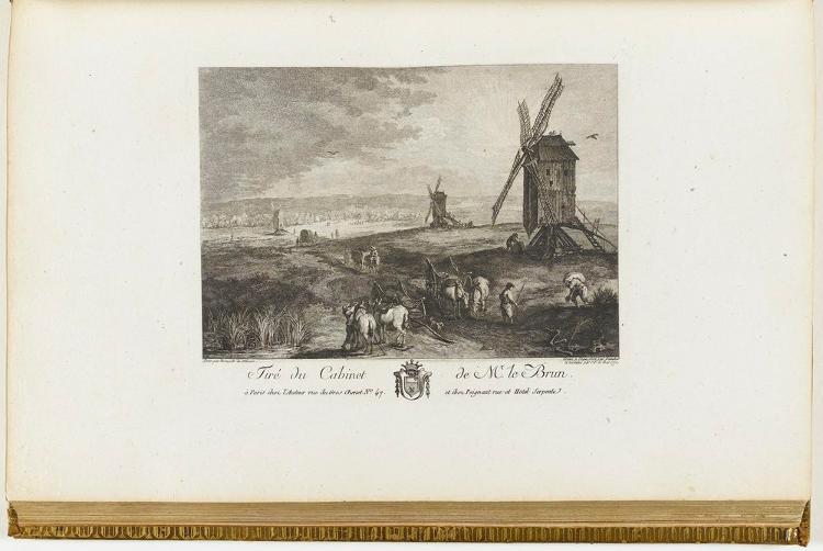 Landschaft mit drei Mühlen (in: Le Brun, Galerie des peintres Flamands, Hollandais et Allemands)
