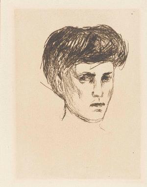 Frauenkopf (nach Seite II in: Gustav Schiefler, Verzeichnis des Graphischen Werks Edvard Munchs bis 1906, Berlin, 1907), 1907