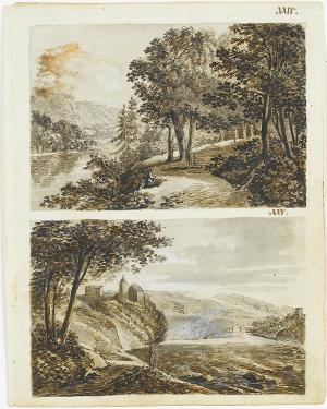Zwei Landschaften bei Schaffhausen (Reisetagebuch 1791, XXIV und XXV), 1791