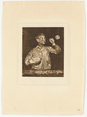 Gamin faisant une bulle de savon (Manet. Trente Eaux-Fortes originales, 24), 1868/69 (1905)