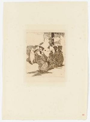 La queue à la boucherie (Manet. Trente Eaux-Fortes originales, 29), 1870 (1905)
