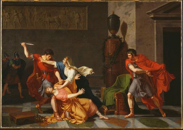 Der sterbende Geta in den Armen seiner Mutter, ermordet im Auftrag seines Bruders Caracalla