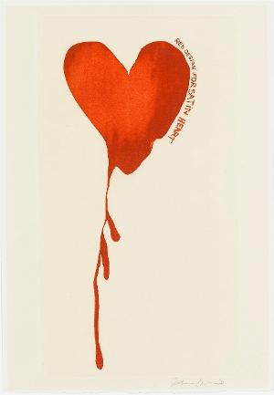 Entwurf in Rot für Seidenherz (Das Bildnis des Dorian Gray), 1968