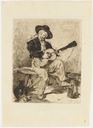 Le guitarero (Manet. Trente Eaux-Fortes originales, 2), 1860 (1905)