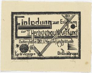 Einladungskarte: Üecht-Gruppe II Herbstschau Neuer Kunst, 1920
