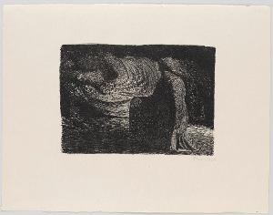 Der tote Tag, Blatt 11: Kniende Mutter am Bett des schlafenden Sohnes , 1912