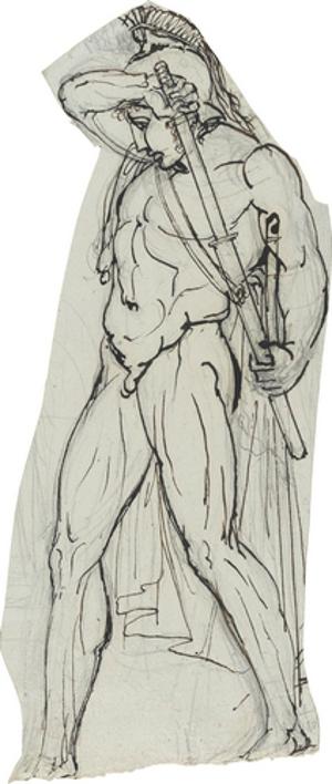 Achilleus, das Schwert ziehend (Fragment), um 1798-1800
