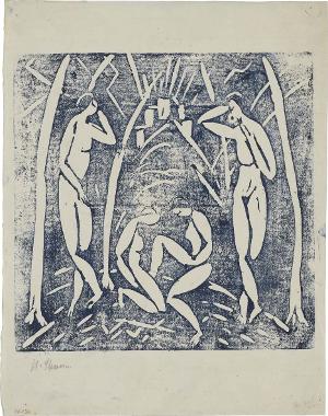 Vier Frauenakte unter Bäumen, 1913