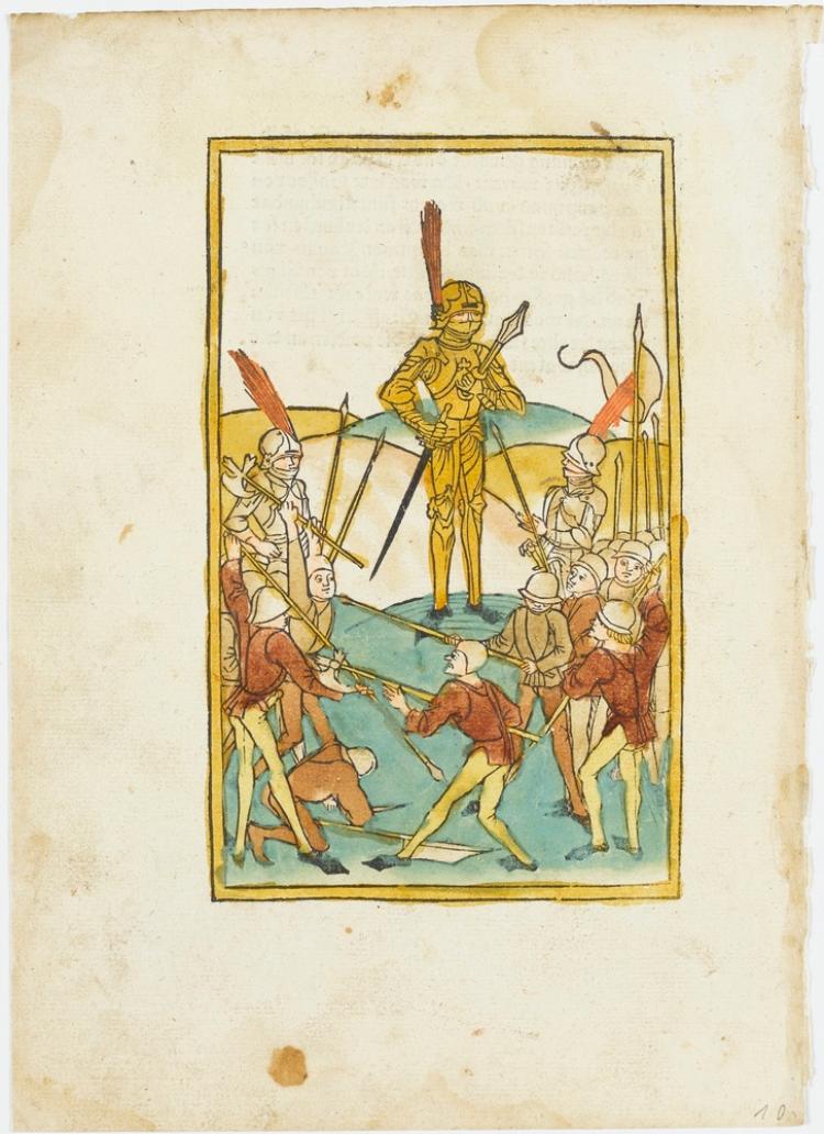 Die Schlacht zwischen den Staufern und den Habsburgern (aus Lirer, Schwäbische Chronik, Ulm)