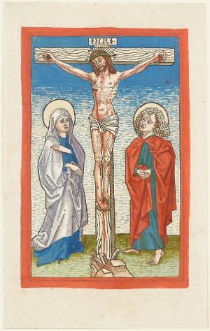 Christus am Kreuz mit Maria und Johannes (Kanonbild), um 1475
