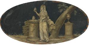 Vestalin vor einem Altar, Ende 18. Jh.